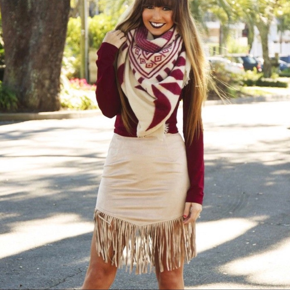 NWT [En Creme] Fringe Skirt